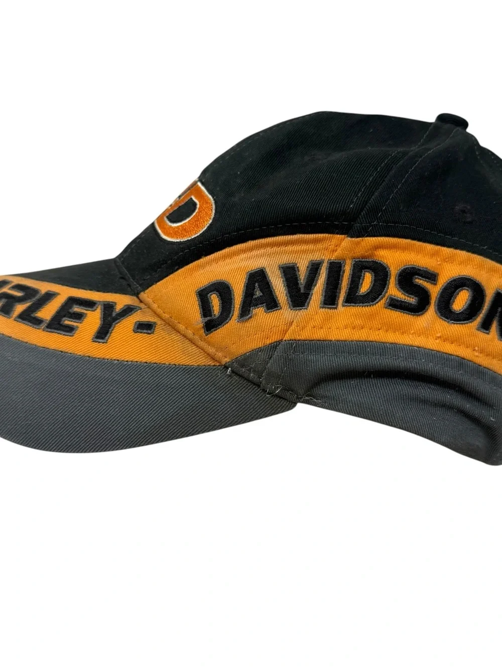 Harley-Davidson Black and Orange HD Embroidered Baseball Cap